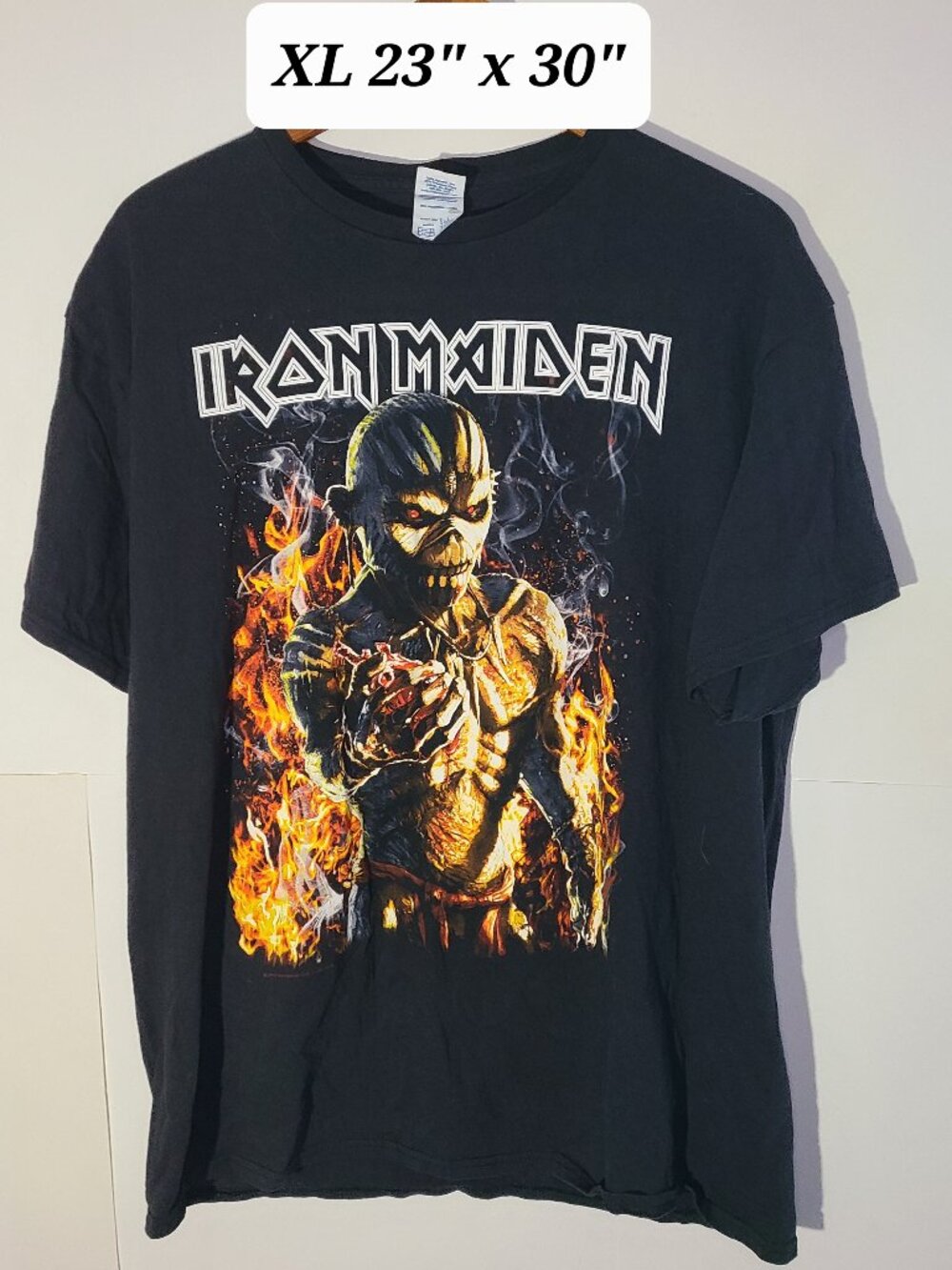Iron Maiden The Book of Souls World Tour 2017 Men's XL Black T-Shirt EUC